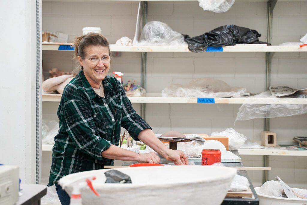 An avid supporter of Empty Bowls Houston, Jennifer Herzberg hosts a "Bowl-a-Thon" for the event, inviting her students to participate. (Photo courtesy Empty Bowls Houston)