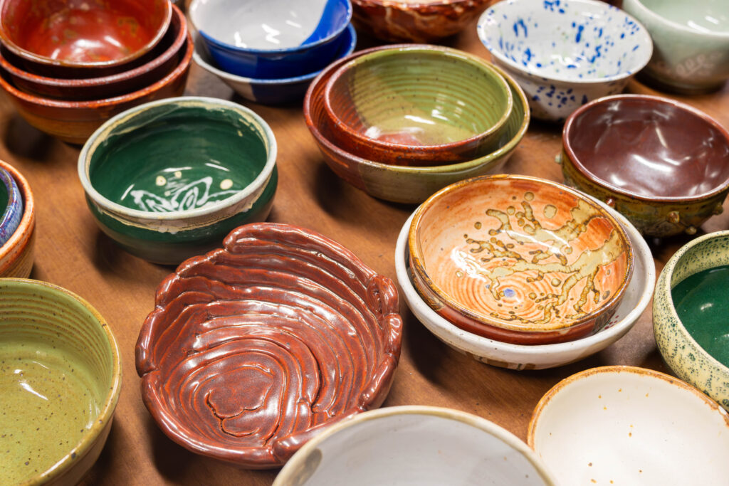 Intricately sculpted bowls, glazed to perfection, are ready for Empty Bowls Houston. (Photo courtesy Empty Bowls Houston)