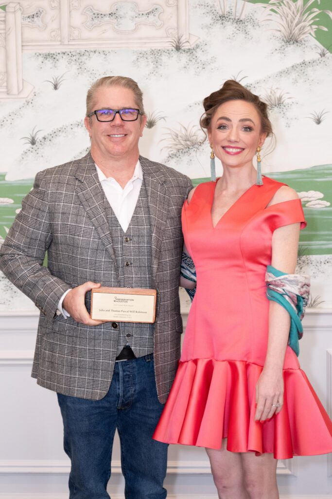 Thomas Pascal Will Robinson & Julia Robinson at Preservation Houston's Cornerstone Dinner (Photo by Wilson Parrish)