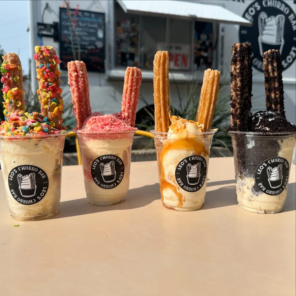 Elevating the classic churro, Leo’s serves 16-inch crispy treats piled onto ice cream sundaes. (Courtesy)