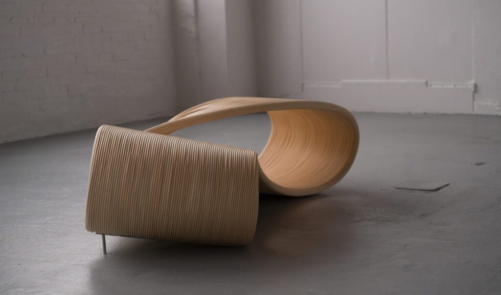 Aurélie Hoegy's "Wild Fibers Infinity Side Table," 2024 (Photo by Gordon Spooner)