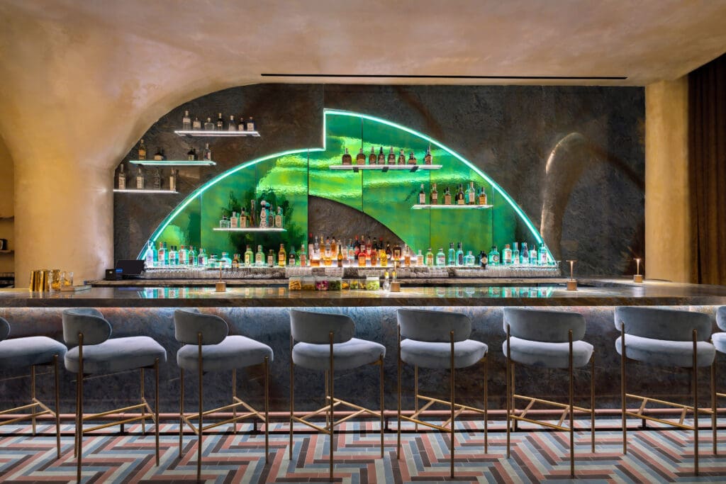 Gin Design Group created the striking interiors of De Fortune in Regent Square. (Photo by Bill Krampitz)