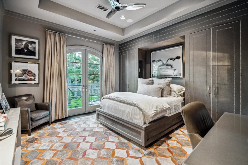 One of six bedrooms at 220 Merrie Way (Photo by TK Images)