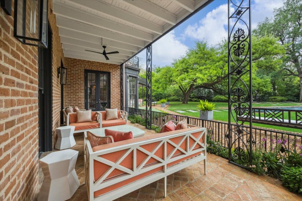 Terraces at 3 Remington Lane are dressed in brick and decorative wrought iron. (Photo by TK Images)