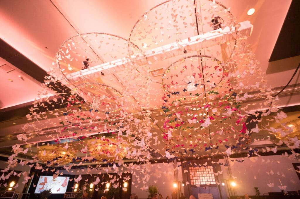 Bergner & Johnson butterfly decor at the Breakthrough T1D annual Promise Ball (Photo by Daniel Ortiz)