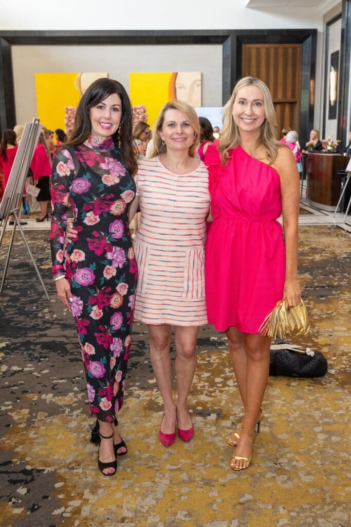 Brandi Sikes, Jessica Seff, Cori Matthews at the American Cancer Society 'Tickled Pink' luncheon (Photo by Jacob Power)