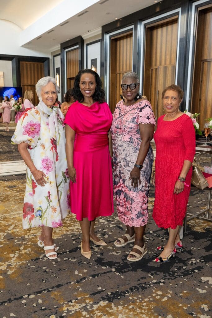 Gayla Gardner, Winell Herron, Rhea Brown Lawson, Sharon Owens at the American Cancer Society 'Tickled Pink' luncheon (Photo by Jacob Power)