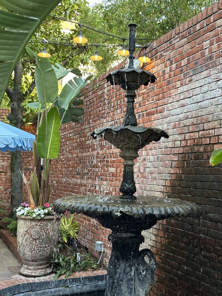 The signature fountain in the courtyard at Brennan's Houston (Photo by Shelby Hodge)