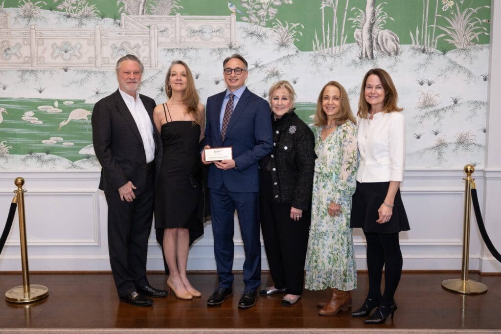 John Powell, Lana Rigsby, Joe Fischer, Anne Muntz, Susan Rafte, Kathleen Nuzzo of Southampton at Preservation Houston's Cornerstone Dinner (Photo by Wilson Parrish)