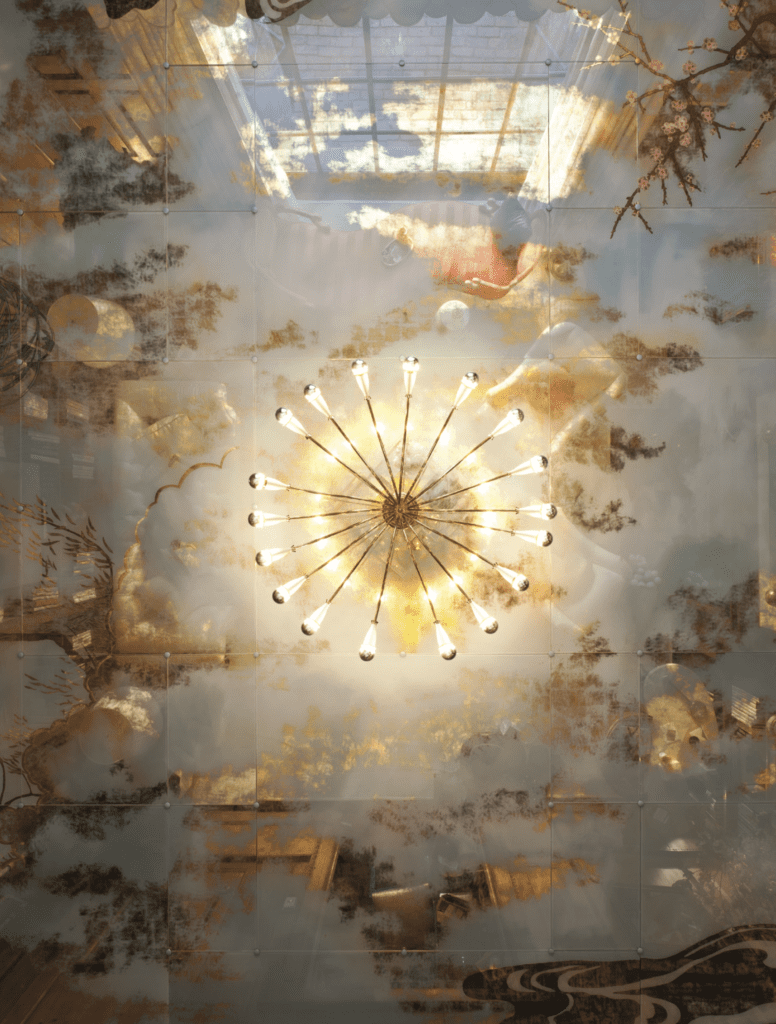 Detail of the ceiling of a project by Celerie Kemble with Miriam Ellner (Photo by Marco Ricca)