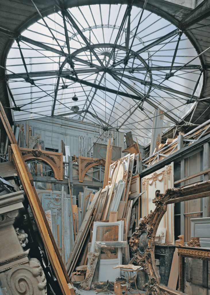 The vast glass roof of the Féau Boiseries workshop (Photo by Robert Polidori)
