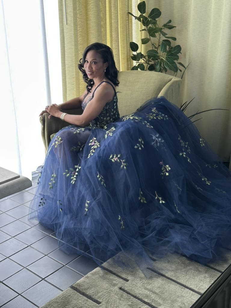 Roslyn Bazelle Mitchell wearing Oscar de la Renta at the PaperCity Best Dressed Philanthropy in Fashion photo shoot  (Photo by Shelby Hodge)