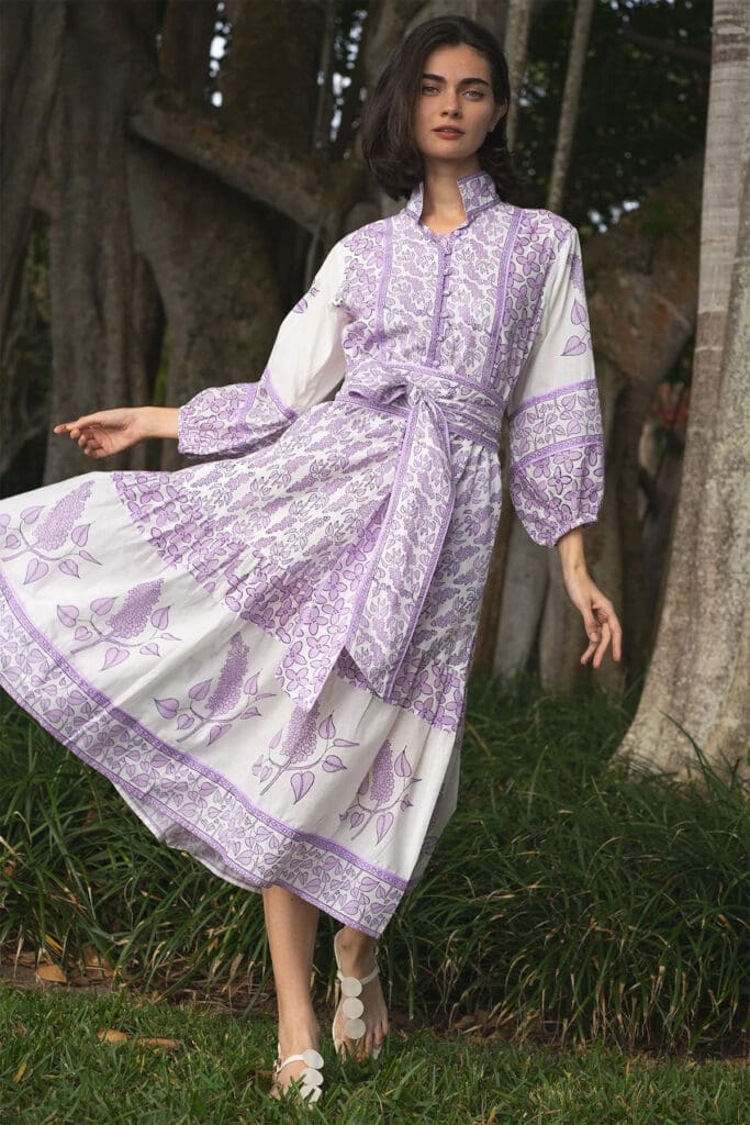 Lilac Flounce dress ($495) from Sue Sartor (Courtesy)