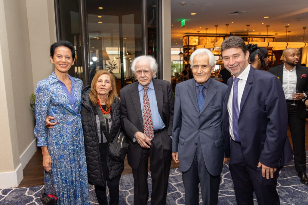 Valerie Baraban, Angela Glowinski, Robert Azencott, Alain Bensoussan, Lionel Baraban at DACAMERA Gala 2025: Music Salons & Supper Club (Photo by Katy Anderson)