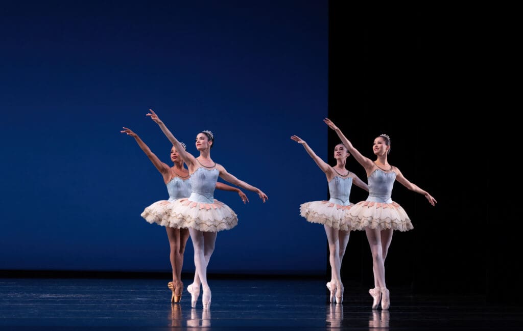 Artists of Houston Ballet in "Theme and Variations" (© The George Balanchine Trust.  
Photo by Amitava Sarkar. Courtesy Houston Ballet.)