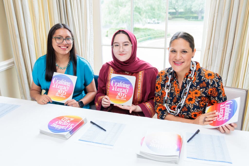 Jeniffer Perales Garcia, Zaynab Hilal, Tarina Frank at Crafting a Legacy 2025 Spring Luncheon (Photo by Katy Anderson)