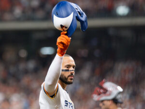 Houston  Astros Carlos Correa and Boston Red Sox Alex Bregman celebrate a homecoming of sorts at Daikin Park, August 11, 2025