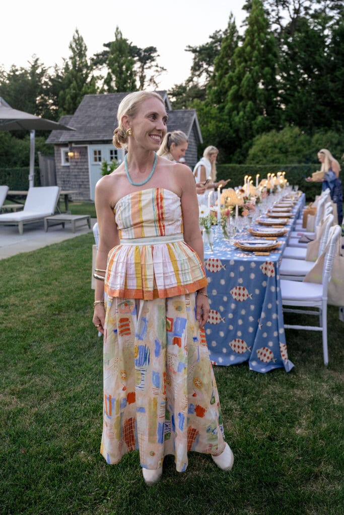 Chloe Burch Seaver at the Hunter Bell fashion-themed dinner party in Nantucket. (Photo by Charity Grace Photography)