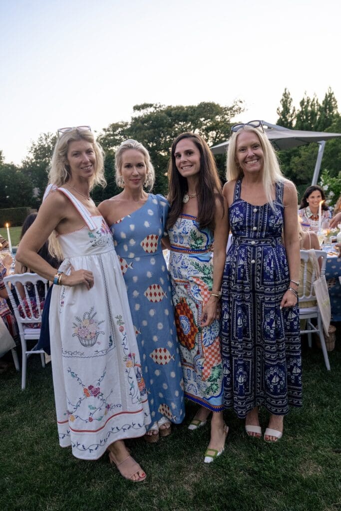 Francesa Milla, Hunter Bell, Marla Mullen Sanford, Jaci Conry Hogan at the Hunter Bell fashion-themed dinner party in Nantucket. (Photo by Charity Grace Photography)