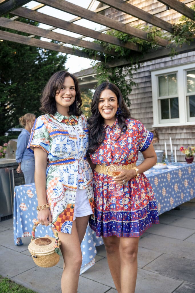 Mariana Favrot, Hafsa Lewis at the Hunter Bell fashion-themed dinner party in Nantucket. (Photo by Charity Grace Photography)