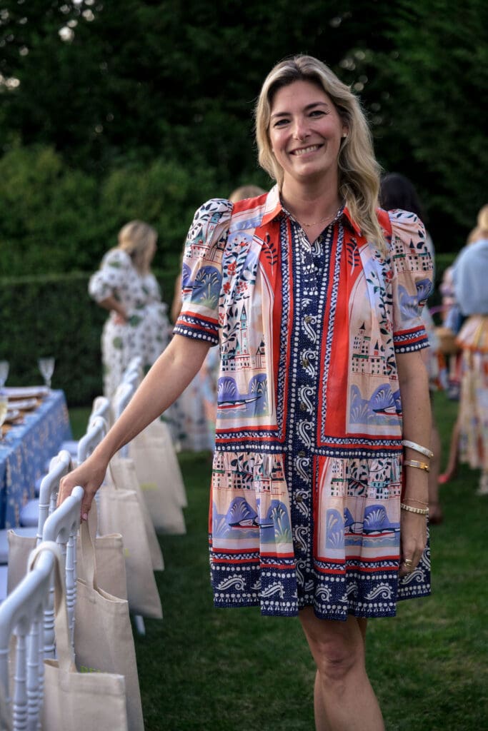 Lindsey Worster at the Hunter Bell fashion-themed dinner party in Nantucket. (Photo by Charity Grace Photography)