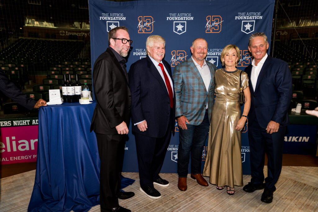 Jeff Bagwell, John Eddie Williams, Billy Wagner, Sheridan Williams, Craig Biggio at the Houston Astros Foundation Hall of Fame Wine Dinner.