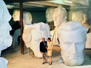 Artist David Adickes with only child Mary Adickes Van Pelt