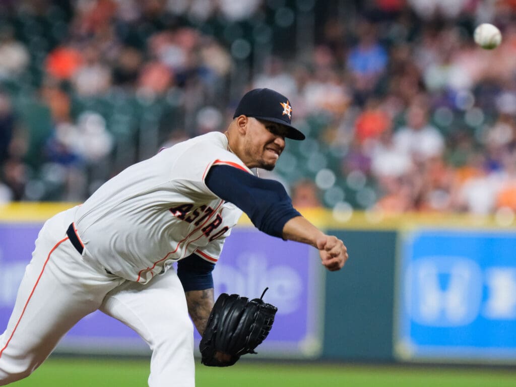 Astros closer Bryan Abreu brings the heat. (Photo by F. Carter Smith)
