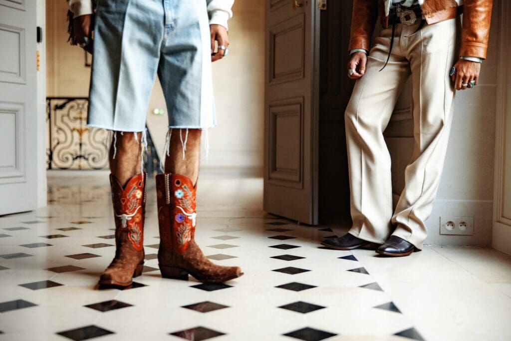 A partnership with iconic and pioneering Texas brand Lucchese grounded the Season One collection from the feet up with their handcrafted boots, "emblematic of generations of Western luxury." (Photo by Kamp Grizzly / Tom Bender)