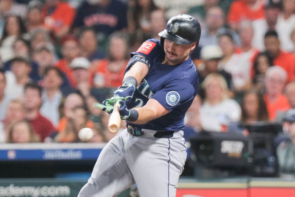 Cal Raleigh and the rest of the Mariners have been mashing against the Astros. (Photo by F. Carter Smith)