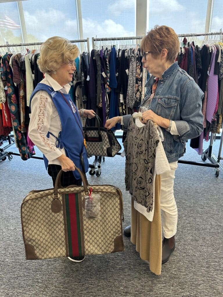 Gucci pieces on arrival in advance of Saturday's Blue Bird Circle Couture Boutique