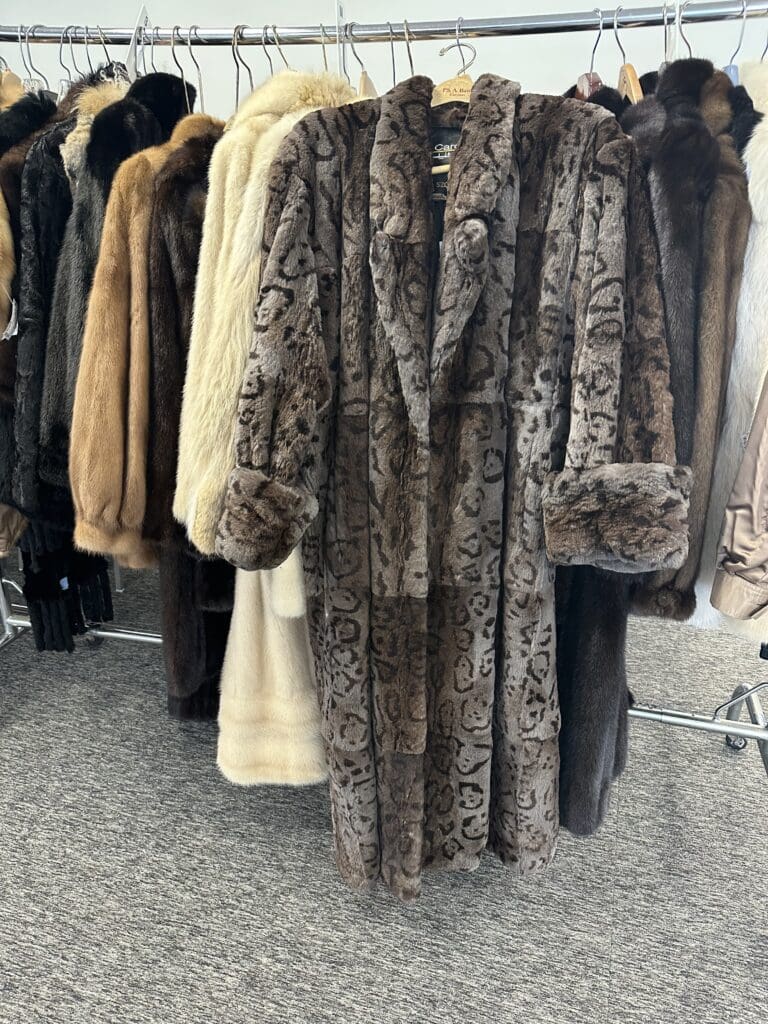 More than 30 very reasonably priced furs can be found in the Blue Bird Circle Couture Boutique