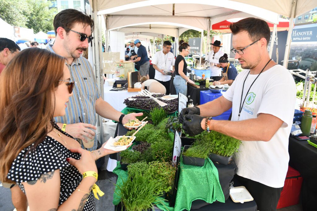 James Hinton's Zero Point Organics farm provided microgreens for multiple food stations (Photo by Dave Rossman)