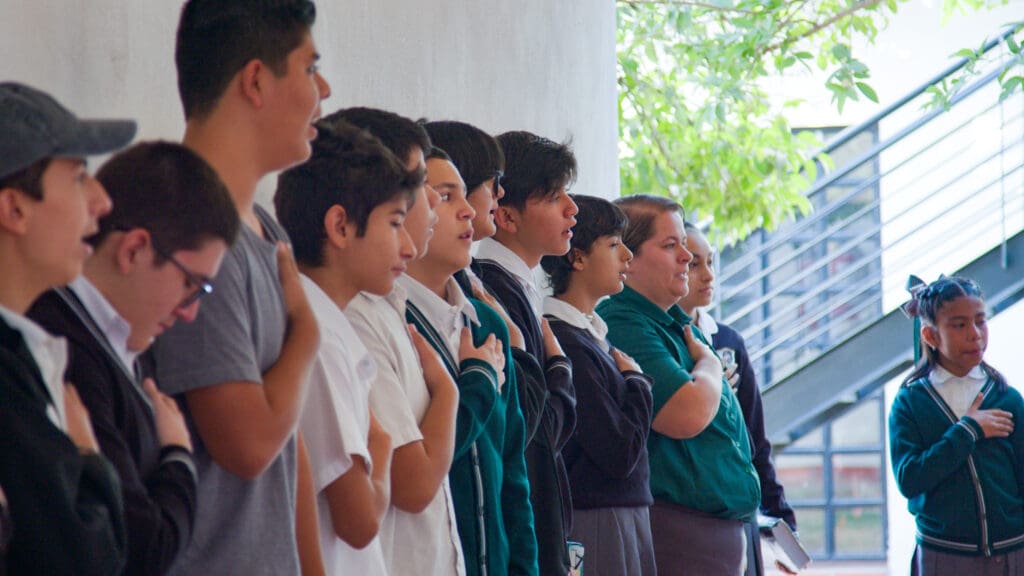 Students at Saddleback’s private school in León, Mexico, receive classes taught in English with a focus on character and virtue. (Photo by Saddleback Leather Co. )