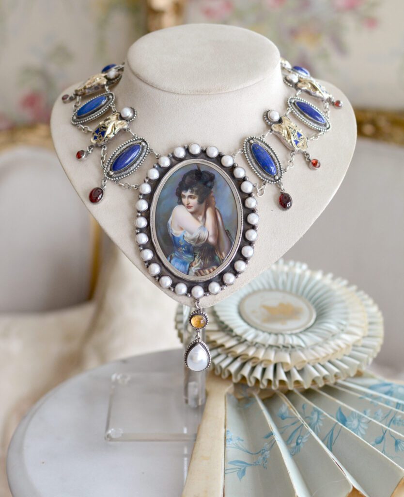 The historic home is filled to the brim with racks upon racks of her romantic frocks, belts, purses, and glass cases filled with sparkling jewels — all harkening back to another place and time.