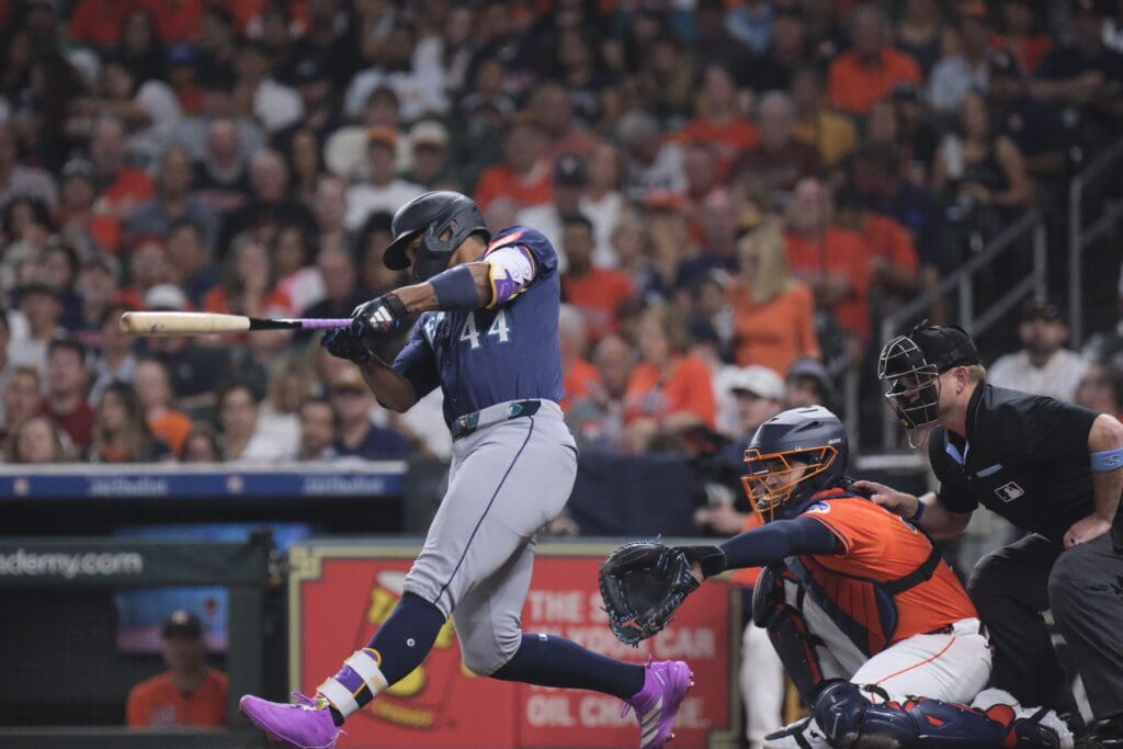 Julio Rodriguez got the Seattle Mariners going on a home run binge in the Astros' ballpark. (Photo by F. Carter Smith)