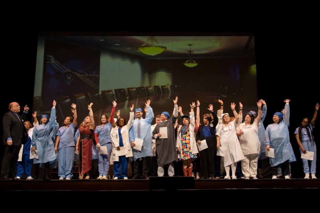 The cast of Night Court's "Law’s Anatomy: The Juris Doctor Will See You Now" (Photo by Ricornel Productions)