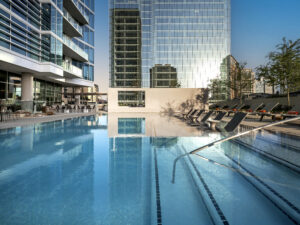 Serene pool view at 2811 Maple; Image by Eric Laignel