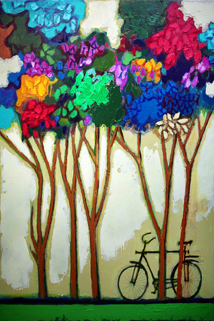 David Adickes "Spring Trees with Bicycle," 1970s