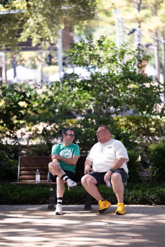 Chefs Aaron Franklin, a Southern Smoke board member (and famed BBQ pitmaster) and founder, Chris Shepherd. Hug Galdones Photography.
