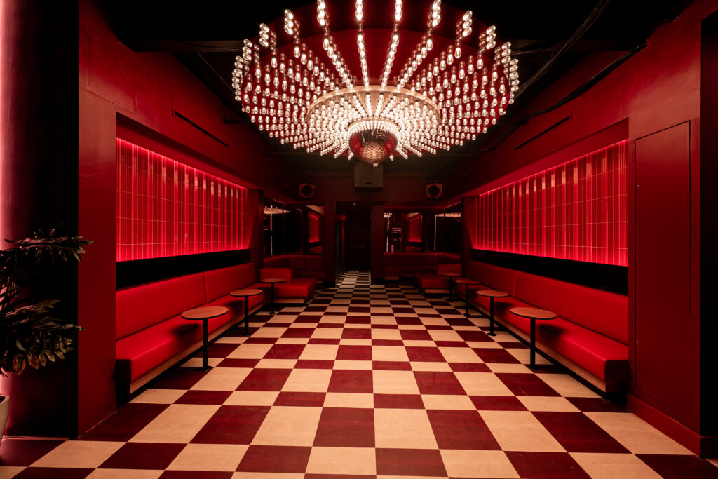 Designed by Coeval Studio, the 1,800 square foot space "reimagines the spirit of Studio 54 for a new generation, focusing on quality drinks, high fidelity sound, and an inclusive atmosphere." (Courtesy)