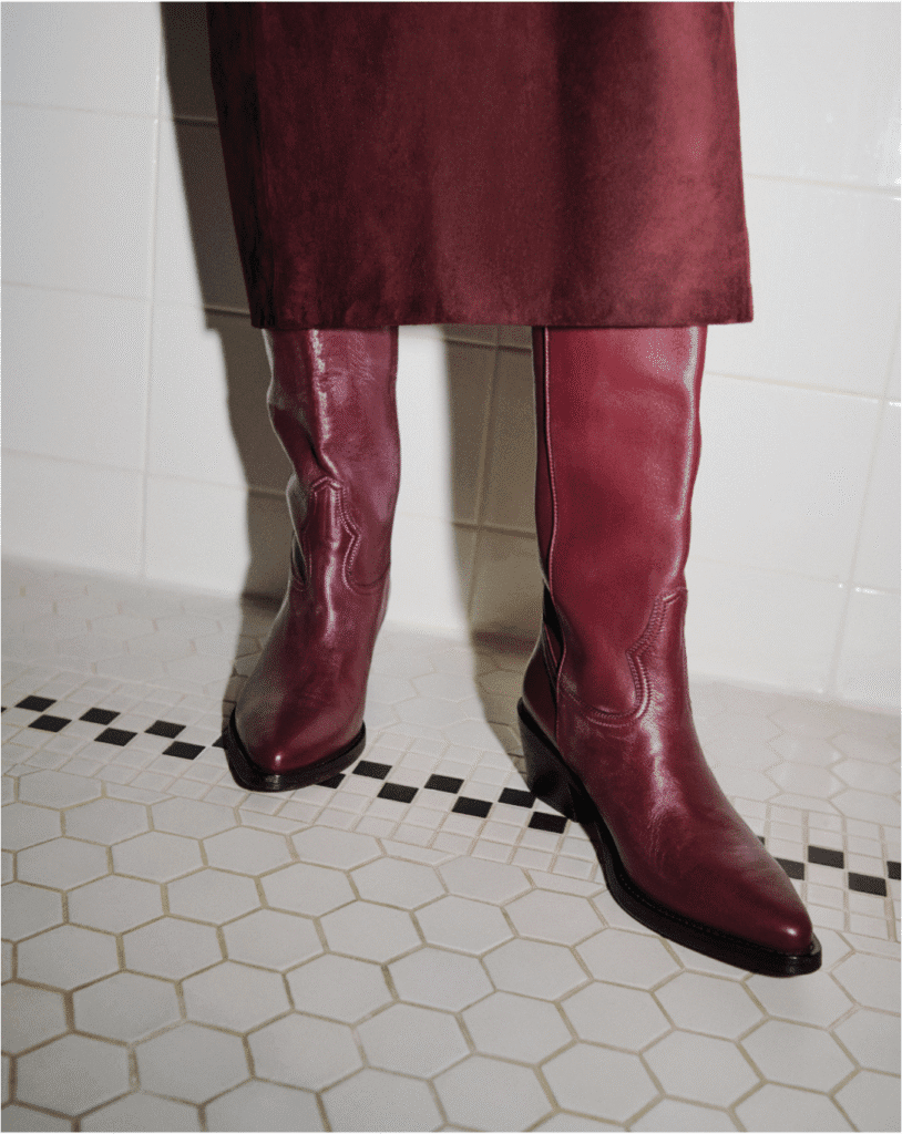The Loretto in merlot from the Partlow x Lippes collection