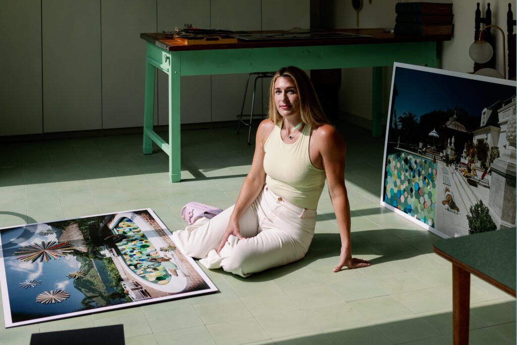 O'Connor  utilizes an inventive approach to collage and site-specific installation, challenging utopian ideals of Western folklore and pop culture. (Photo by Stacey Conant)