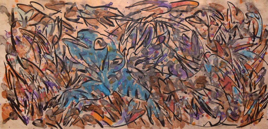 Ibsen Espada's "Blue Lizard," 1987, at Foltz Fine Art 