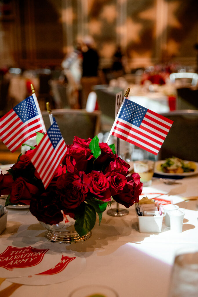 Patriotic table centerpieces at Doing the Most Good Luncheon (Photo by The Salvation Army of North Texas)