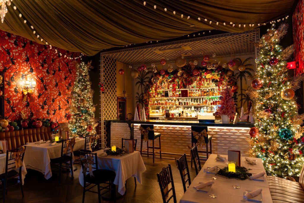 Those in the know at the speakeasy-style concept, owned by the Berg Hospitality Group, collaborated to conjure holiday-themed drinks with Rémy Cointreau, Royal Wine, and Bacardi. Photo by Hasan Yousef.