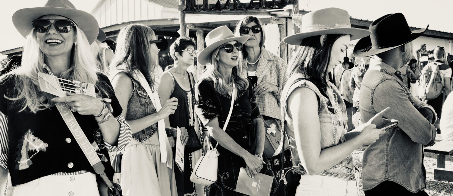 Waiting for the ringing of the bell signaling opening of Marburger Farm Antique Show