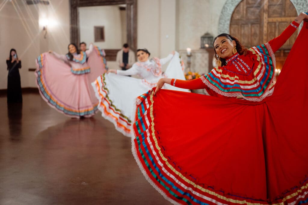 Gracie's folklorico group performed several traditional dances at the reception, with Gracie in white.
