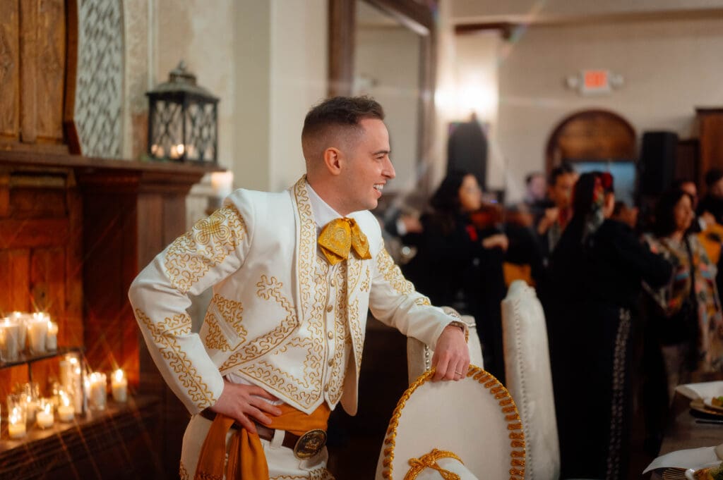 Ethan changed into a white charro suit during the reception for several dances.