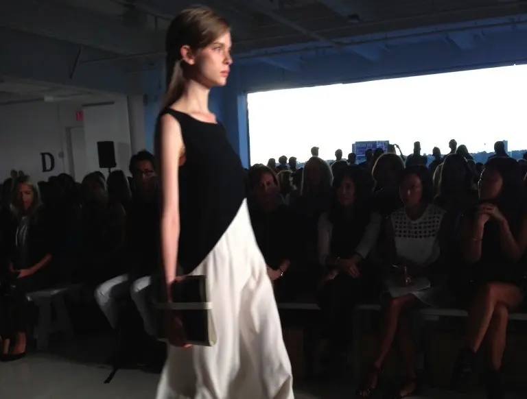 A look from Zero + Maria Cornejo's Spring 15 runway presentation